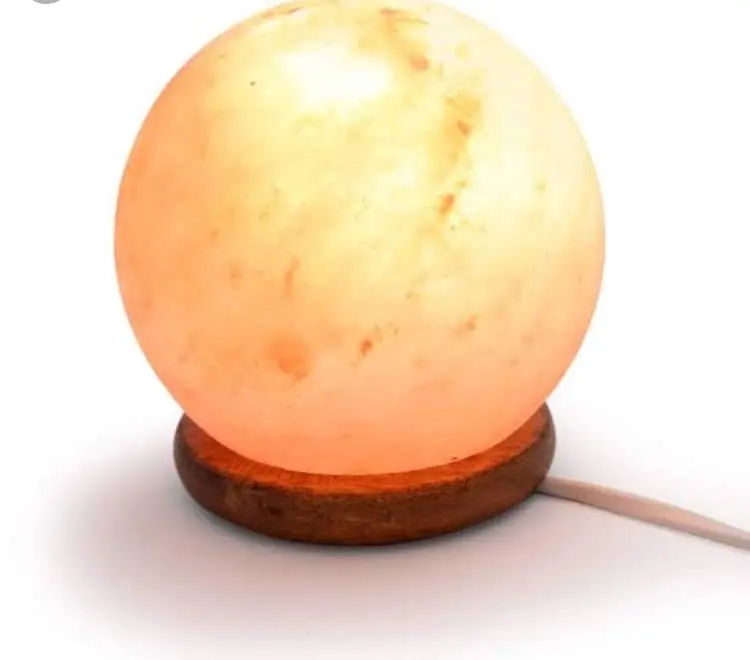 Round Shape Himalyan Salt Table Lamp for Healing, Harmony, and Purification (Orange)