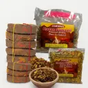 Pooja Combo Pack - Havan Samagri 200g + Googal Dhoop 200g + Cow Dung Cake 1kg + Tatela | Premium Natural Puja Essentials | Pure & Fragrant