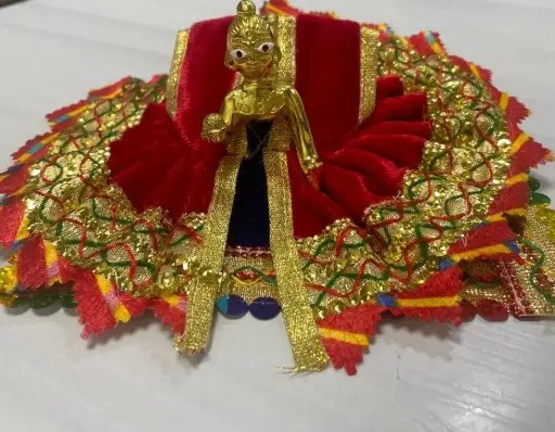 Jamunia Laddu Gopal Combo – Idol, Designer Dress & Soft Aasan | Premium Pooja Decoration Set